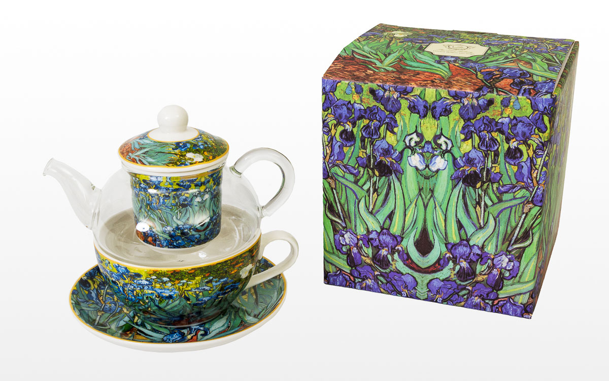 Van Gogh Tea for One : Irises (glass and porcelain) (detail 1)