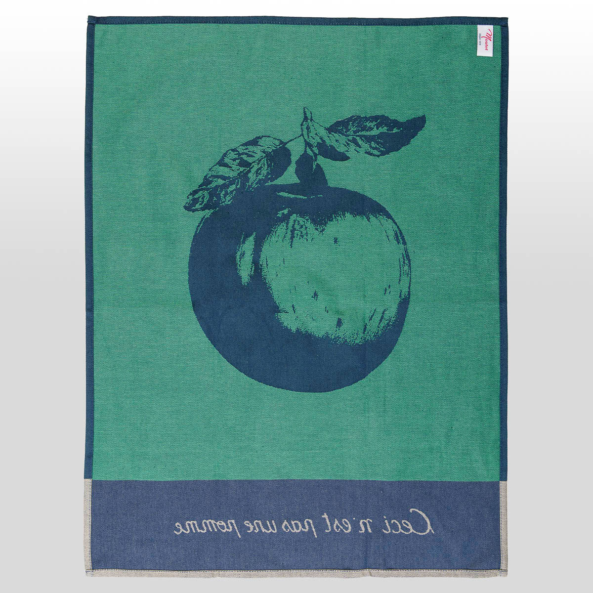 Paño de cocina de René Magritte : Ceci n'est pas une pomme (verso)