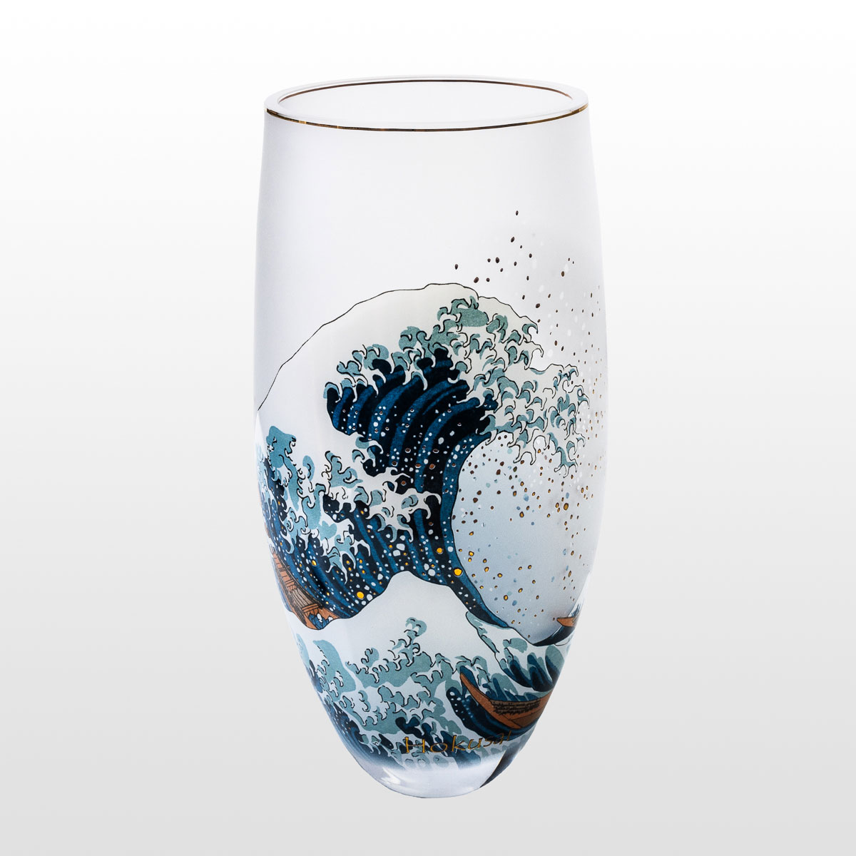 Vaso di vetro Hokusai : La grande onda di Kanagawa (dettaglio 4)