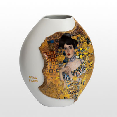 Porcelain Vase Gustav Klimt: Adèle Bloch (white and gold)