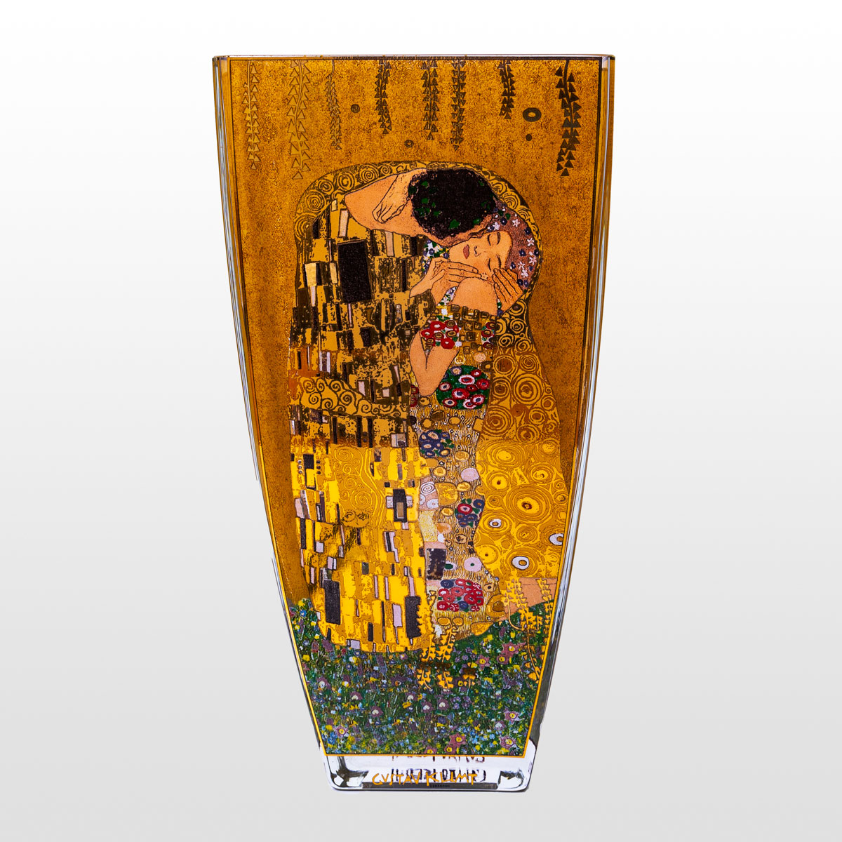 Glass Vase by Gustav Klimt: The kiss, (30 cm) (detail 1)