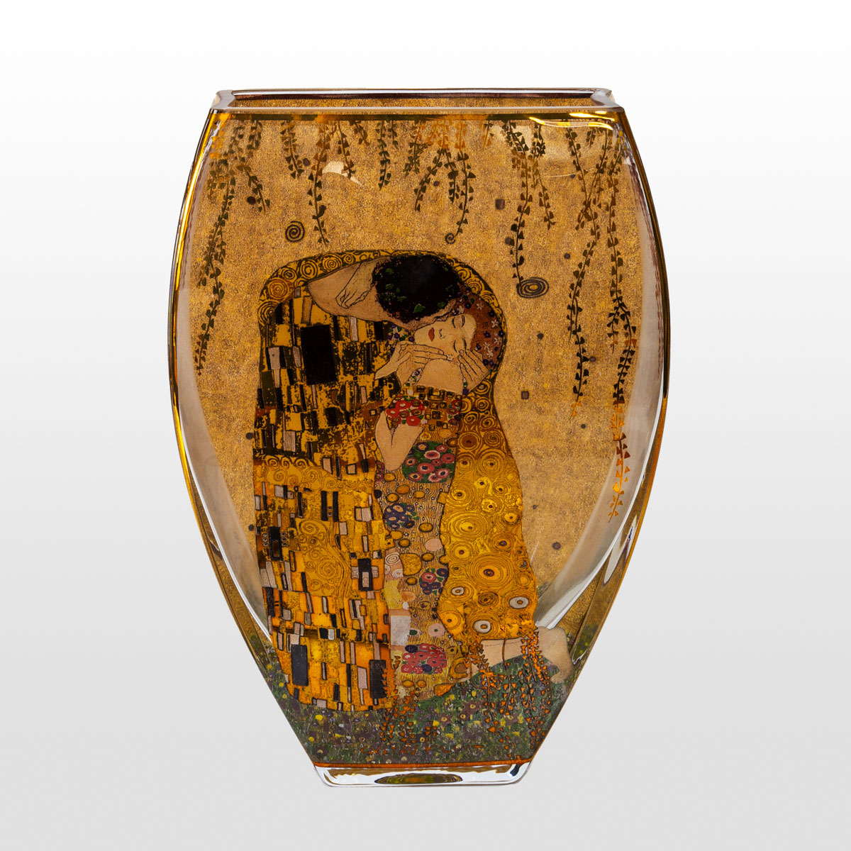 Glass Vase by Gustav Klimt: The kiss, (22,5 cm) (detail 1)