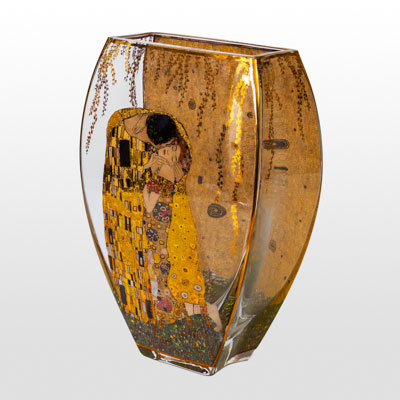 Jarrón de vidrio Gustav Klimt: El beso (22,5 cm)