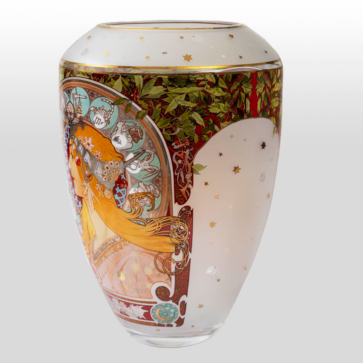 Vaso in vetro Alfons Mucha: Zodiaco (dettaglio 2)