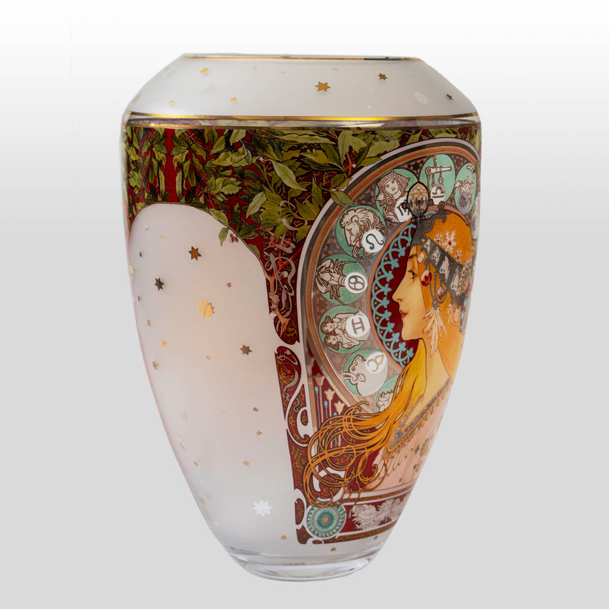 Vaso in vetro Alfons Mucha: Zodiaco (dettaglio 3)