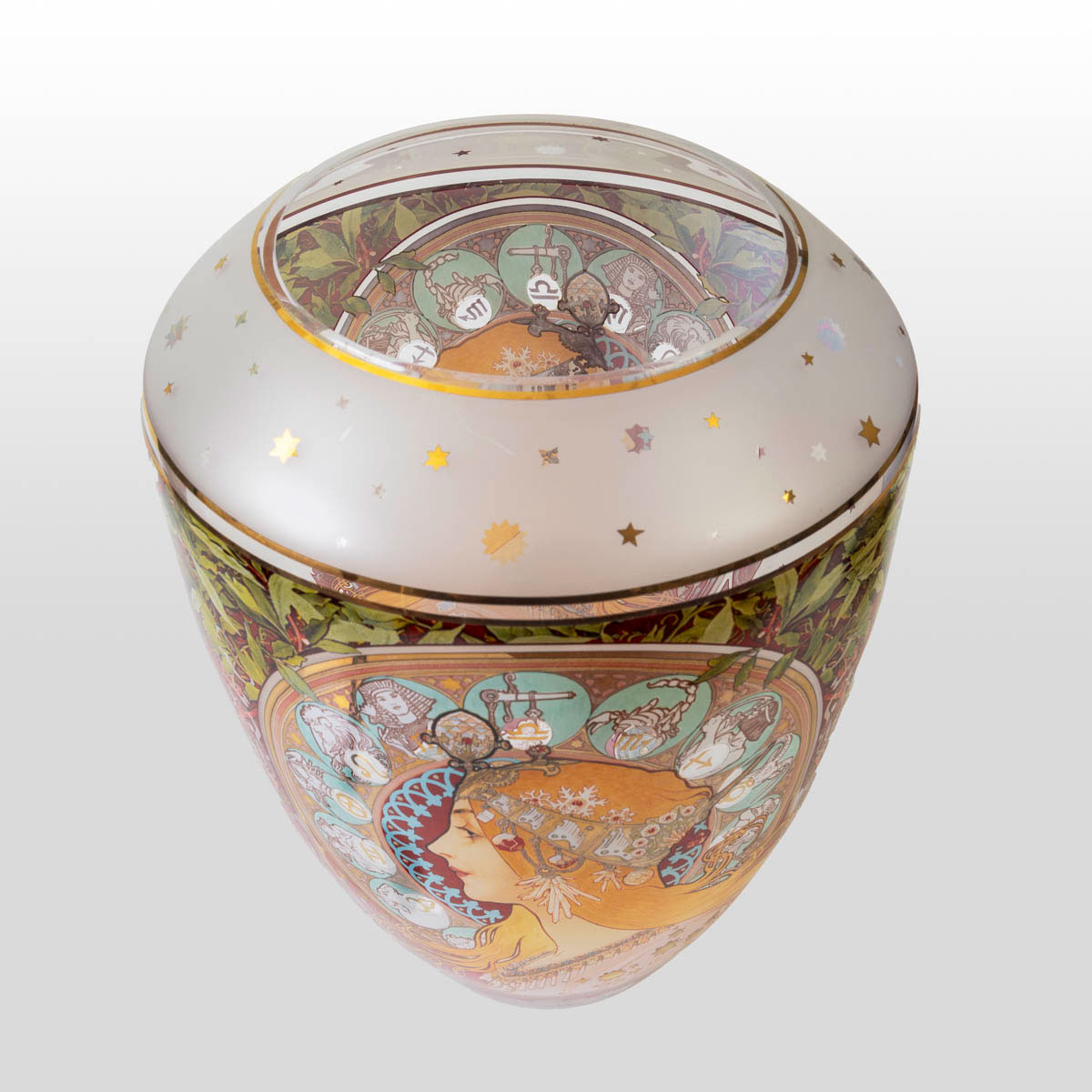 Vaso in vetro Alfons Mucha: Zodiaco (dettaglio 4)