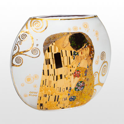 Vaso in vetro sabbiato Gustav Klimt: Il bacio (22 cm)