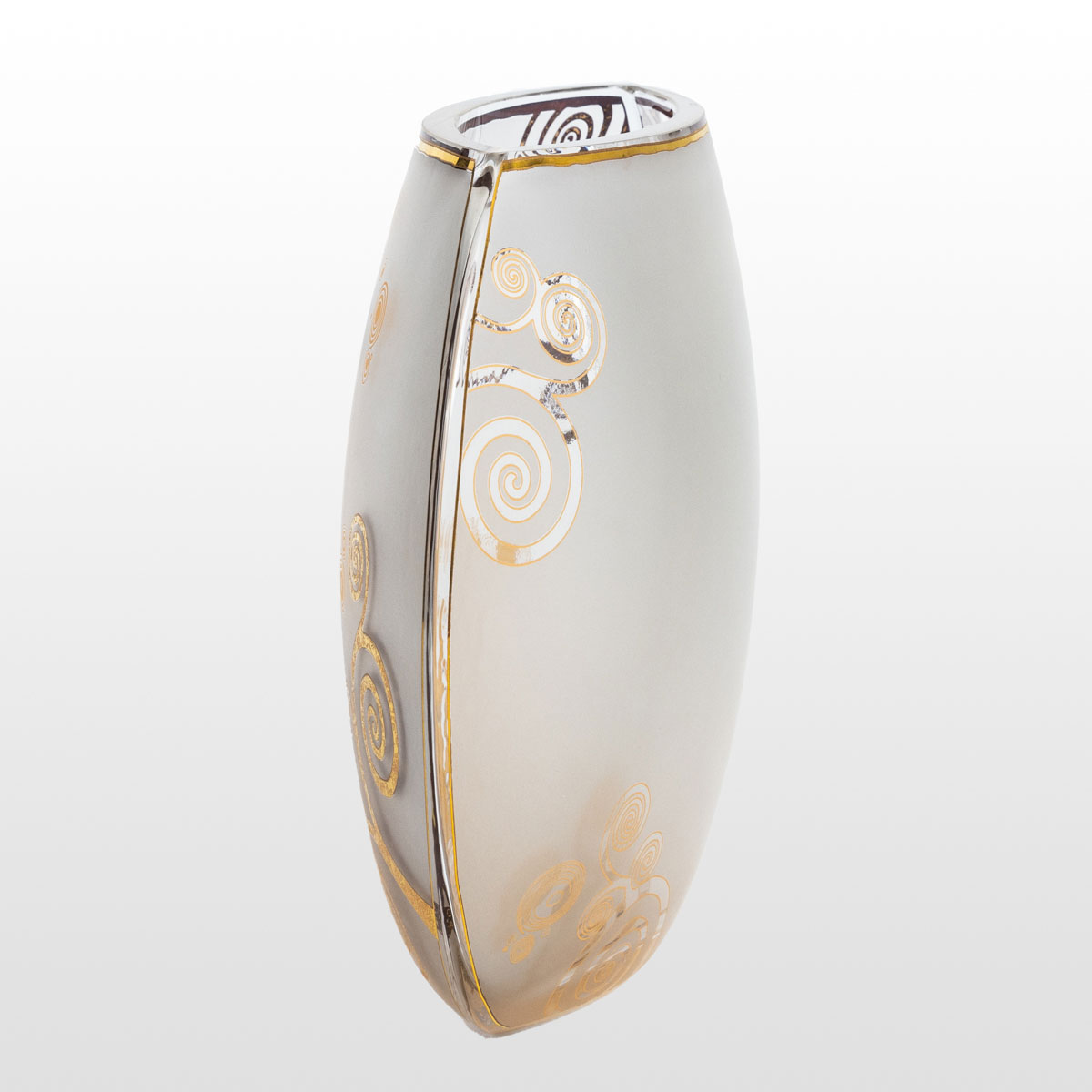 Jarrón de cristal esmerilado Gustav Klimt: El beso (22 cm) (detalle 4)