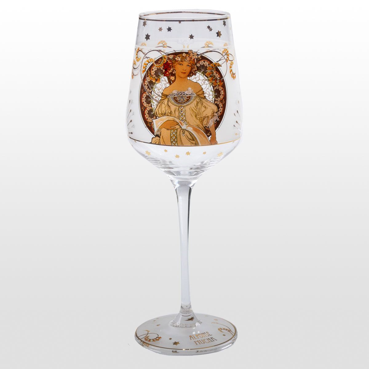 Bicchiere da vino Alfons Mucha: Sogni (dettaglio 1)