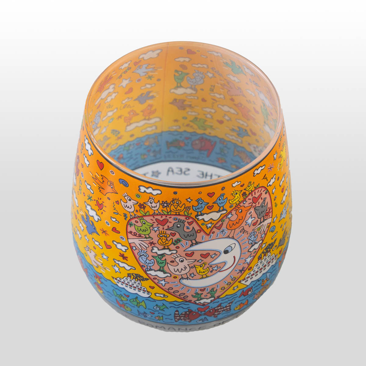 Glass candle holder James Rizzi : Romance of the sea (detail 3)