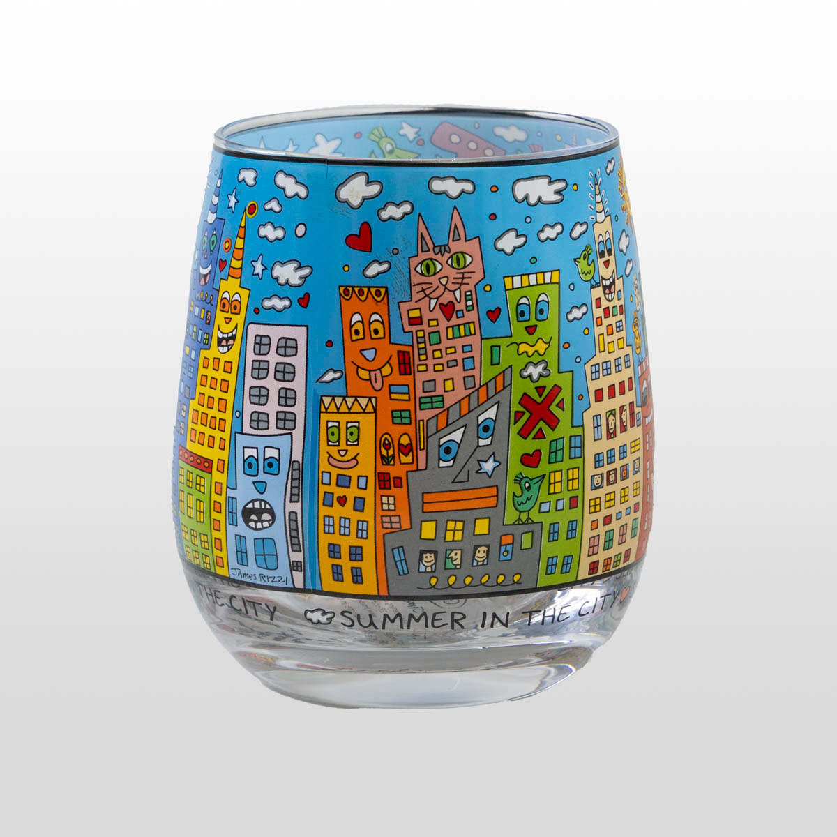 Glass candle holder James Rizzi : Summer in the city (detail 2)