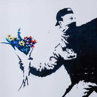 Lámina Banksy : Flower Thrower (2003)