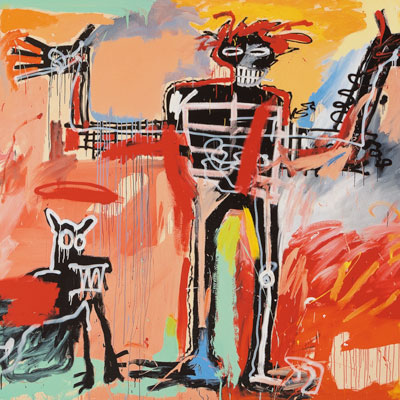 Lámina Jean-Michel Basquiat :  Boy and Dog in a Johnnypump (1982)