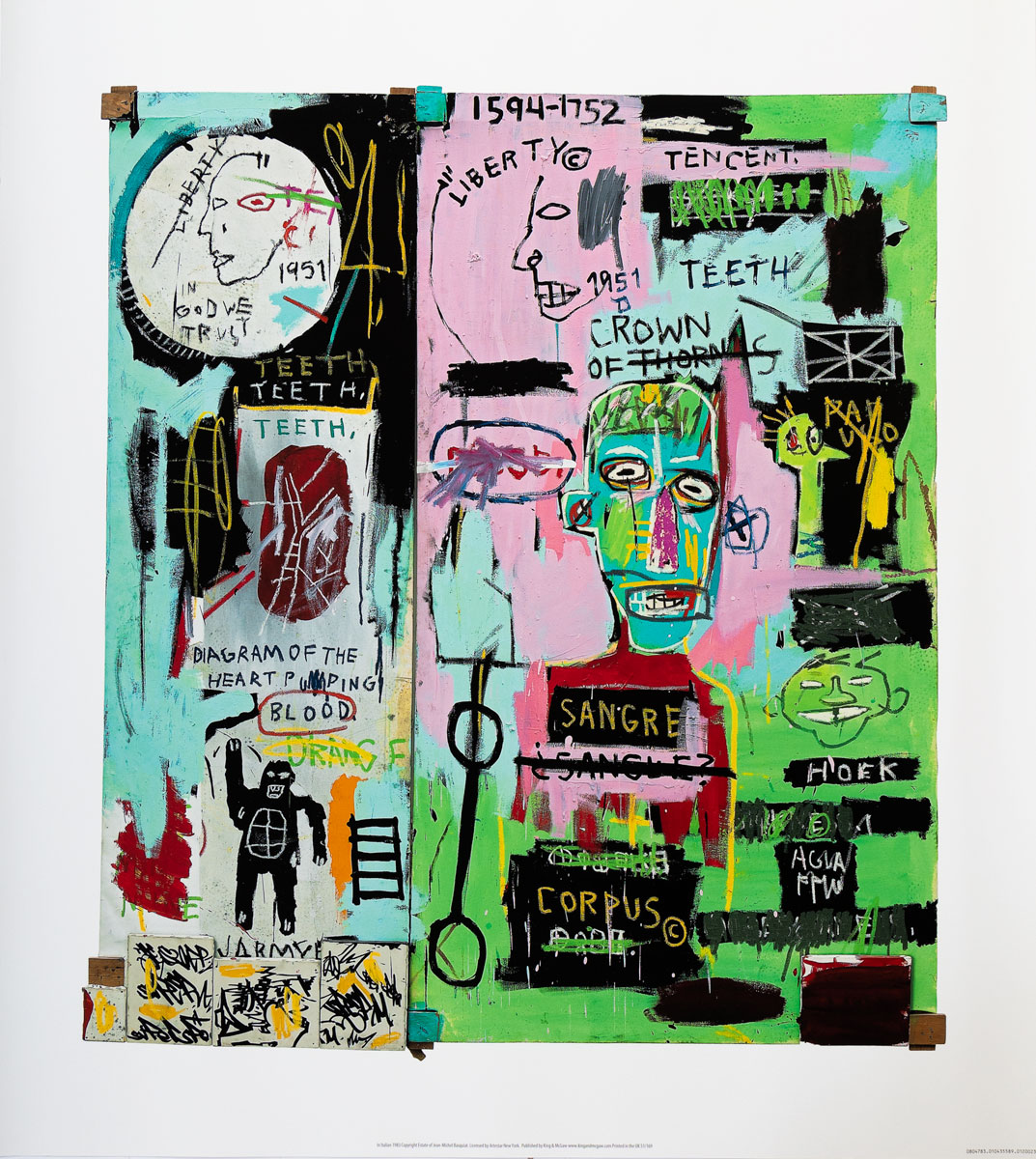 udredning tryllekunstner Skuespiller Jean-Michel Basquiat Art Print - In Italian (1983)