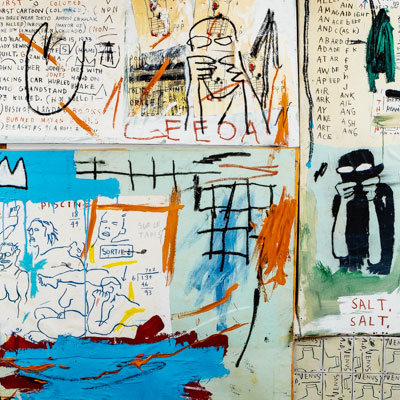 Affiche Jean-Michel Basquiat :  Piscine versus the best hotels (1982)