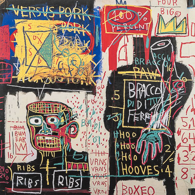 Lámina Jean-Michel Basquiat :  The Italian version of Popeye has no Pork in his Diet (1982)