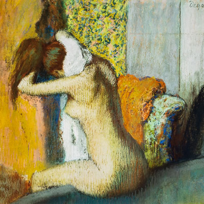 Lámina Edgar Degas : Después del baño, Mujer secándose el cuello