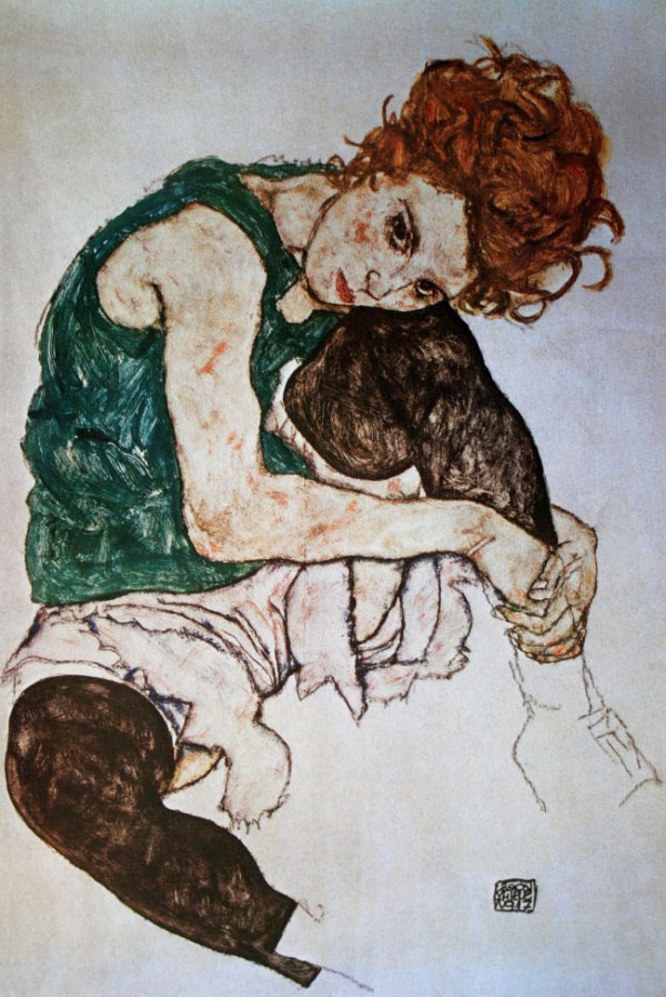 Stampa Egon Schiele - Edith la moglie dell'artista