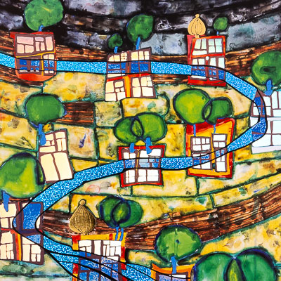 Affiche Hundertwasser : Among trees you are at home