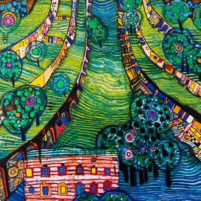Hundertwasser Art Print - Green Town