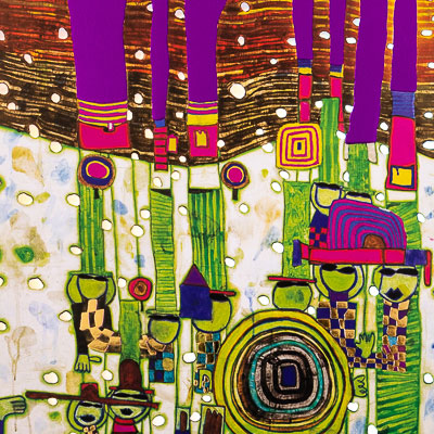 Hundertwasser Art Print - Imagine Tomorrow's World (Green)