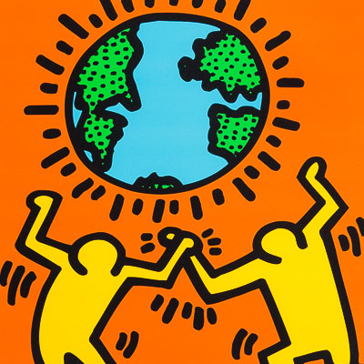 Lámina Keith Haring : Earth, world