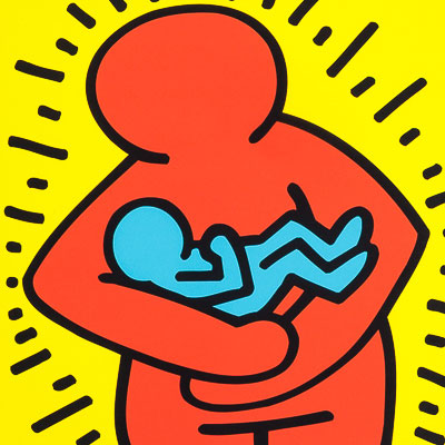 Lámina Keith Haring : Sin título 1986 (Maternidad)