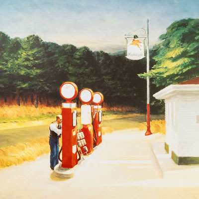 Lámina Edward Hopper : Gas (1940)