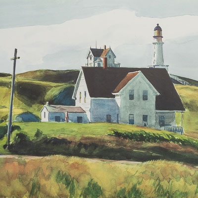Stampa Edward Hopper : Hill and Houses, Cape Elizabeth (1927)