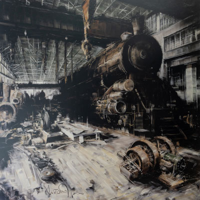 Affiche Antonio Massa : Locomotives