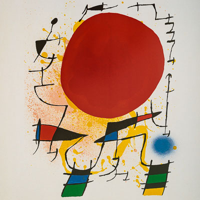Stampa Joan Miro - Il sole rosso