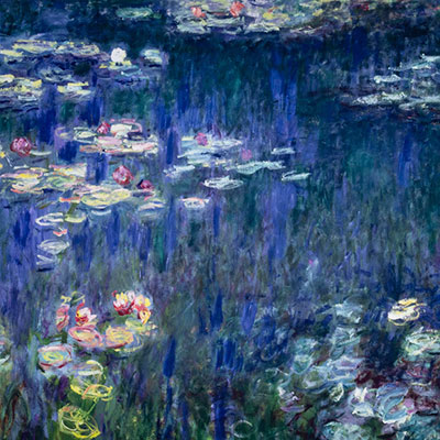 Póster Claude Monet - Nenúfares, reflejos verdes