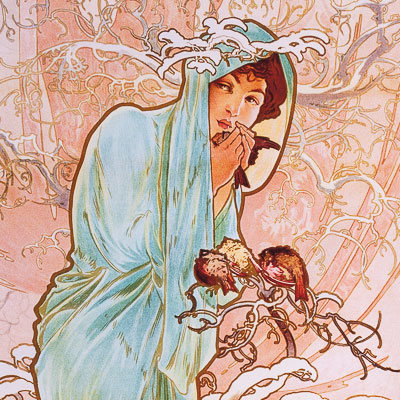Affiche Alfons Mucha : Les Quatre Saisons : Hiver