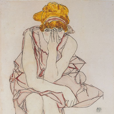 Egon Schiele Art Print - Seated Young Lady