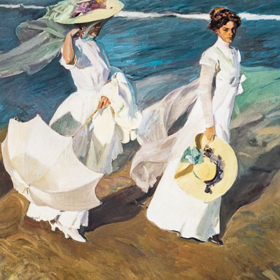 Affiche Joaquín Sorolla - Promenade au bord de la mer (1909)