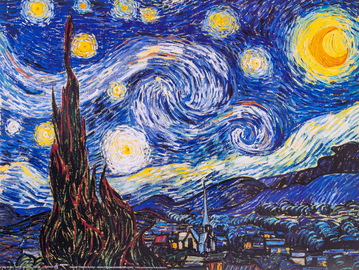 Lámina Van Gogh - La noche estrellada - Lámina (40 x 30 cm)