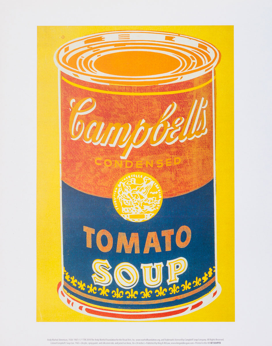 Lámina Warhol - Lata de Sopa Campbell 1965 (rojo y azul)