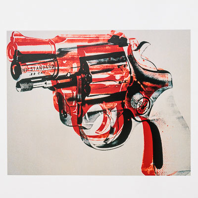 Affiche Andy Warhol : Gun (black, red, white)