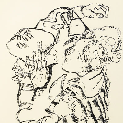 Sérigraphie Egon Schiele : Edith Schiele et son neveu (1915)