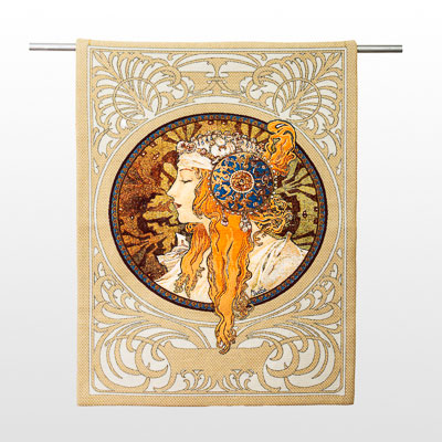 Alphonse Mucha tapestry - Byzantine Redhead (1897)