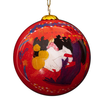 Toulouse Lautrec glass ball christmas ornament : La Goulue