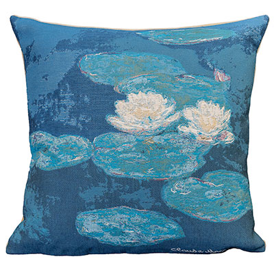 Claude Monet Cushion cover : Water lilies, evening reflections