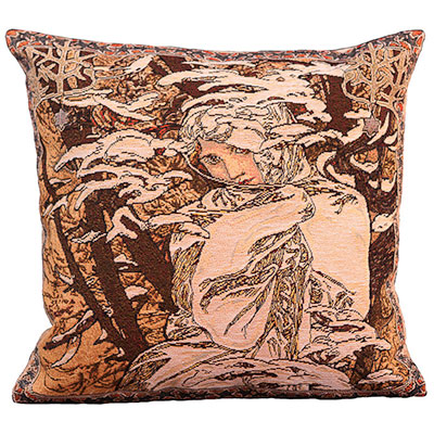 Fodera di cuscino Alfons Mucha - Inverno