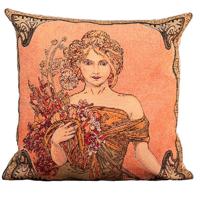 Alfons Mucha Cushion cover : Spring