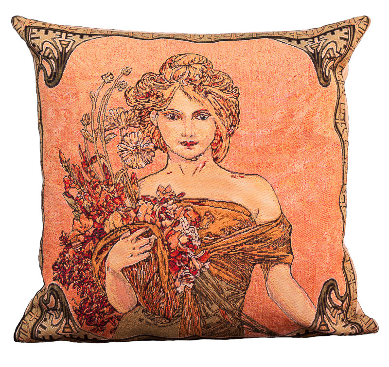 Alfons Mucha Cushion cover : Spring