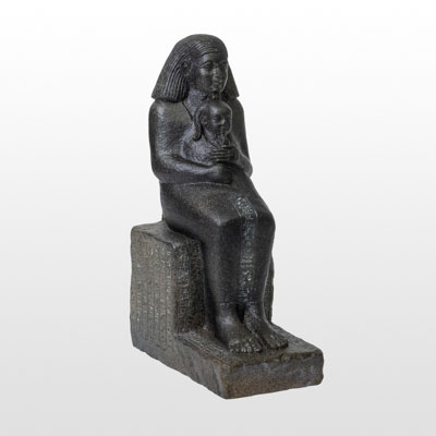 Estatuilla Egipcia: Senemut y la princesa Neferura
