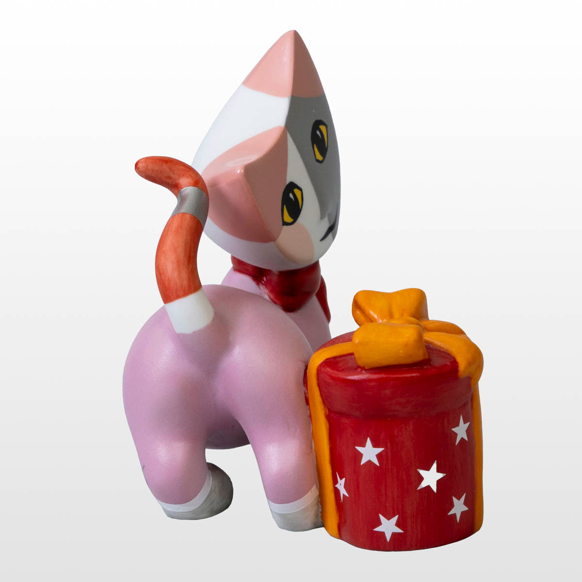 Figura de porcelana Rosina Wachtmeister: Bella y sus regalos de Navidad (vista trasera de perfil derecho)