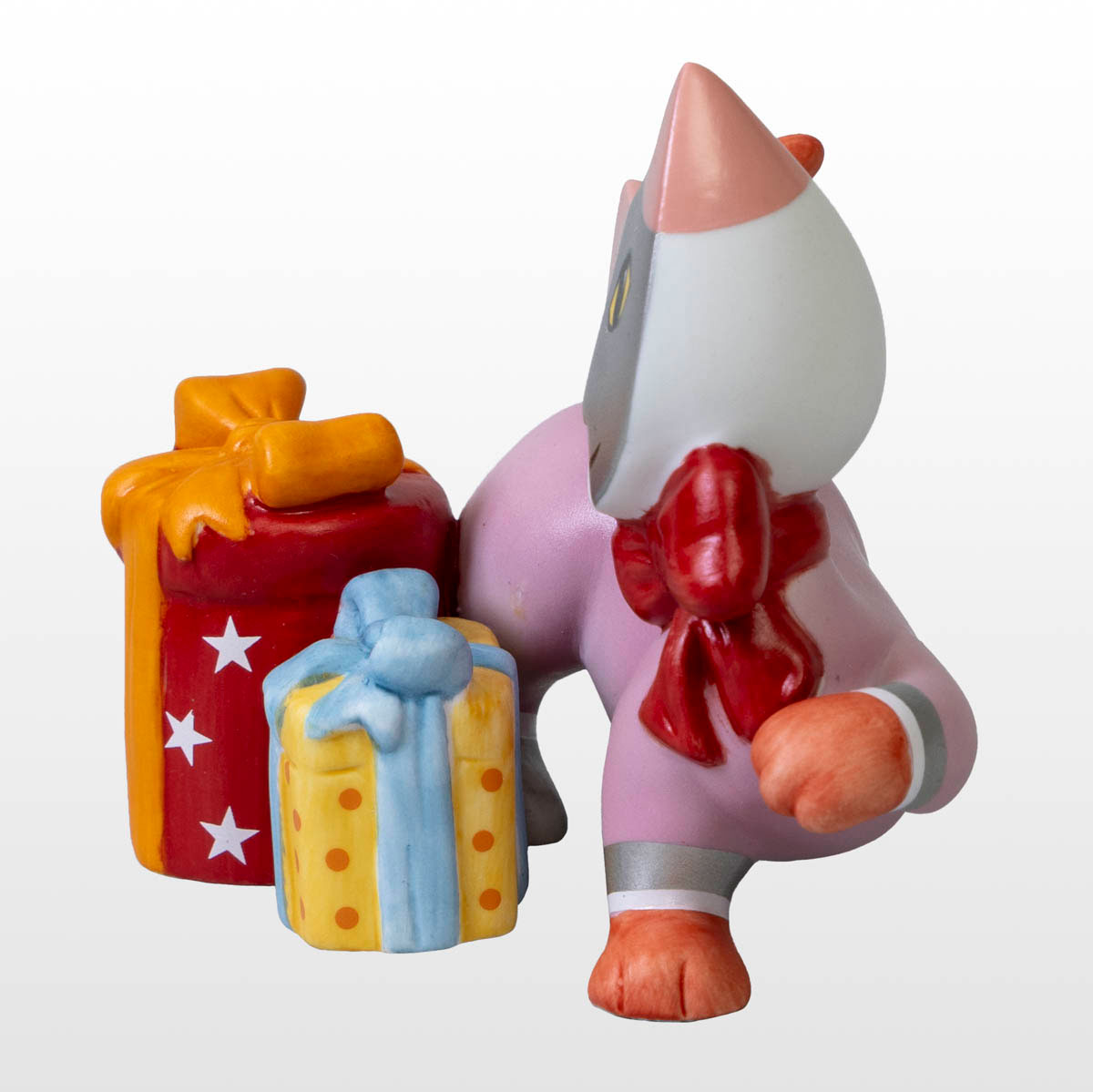 Figura de porcelana Rosina Wachtmeister: Bella y sus regalos de Navidad (vista superior)