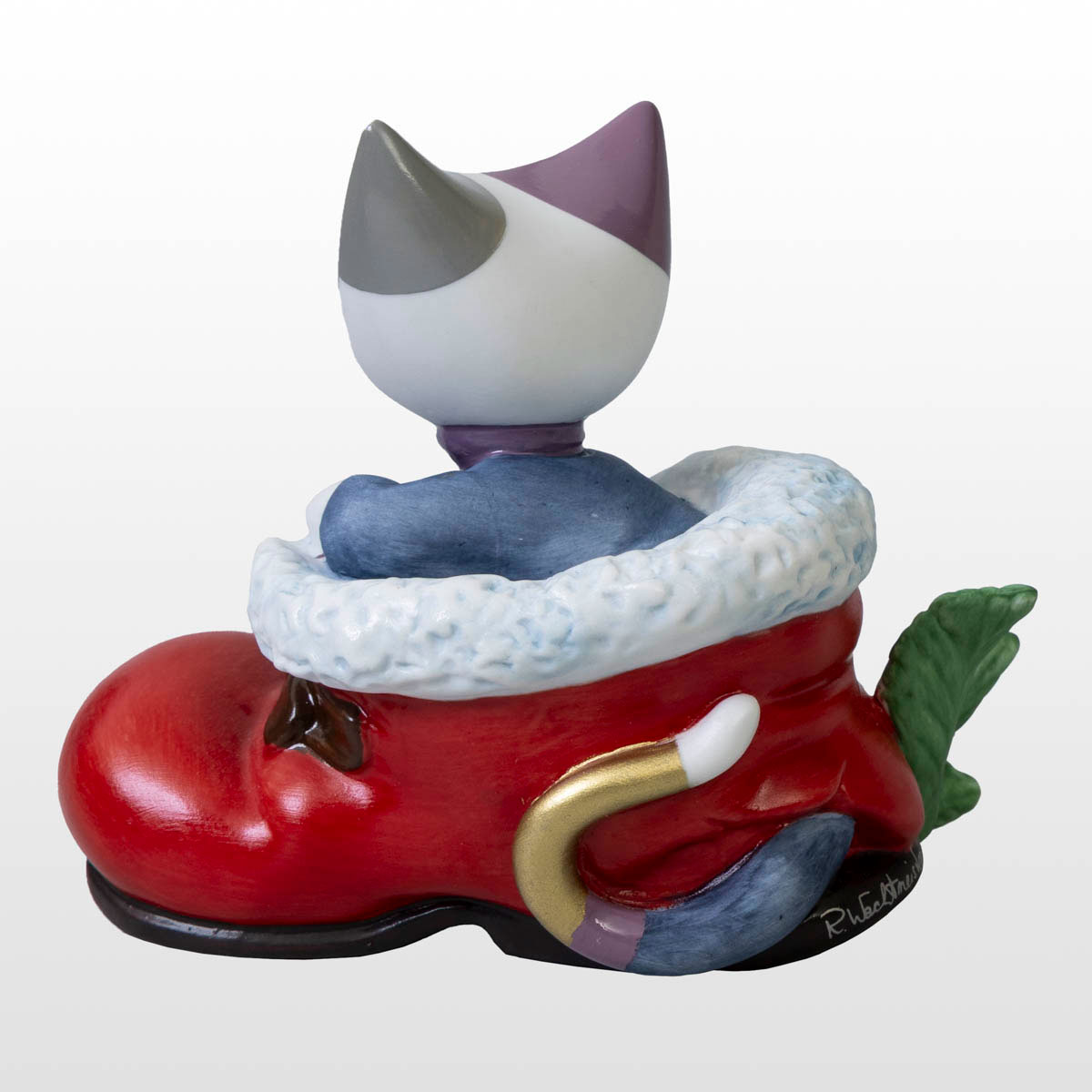 Figura de porcelana Rosina Wachtmeister: Paco en un zapato de Papá Noel (vista trasera)