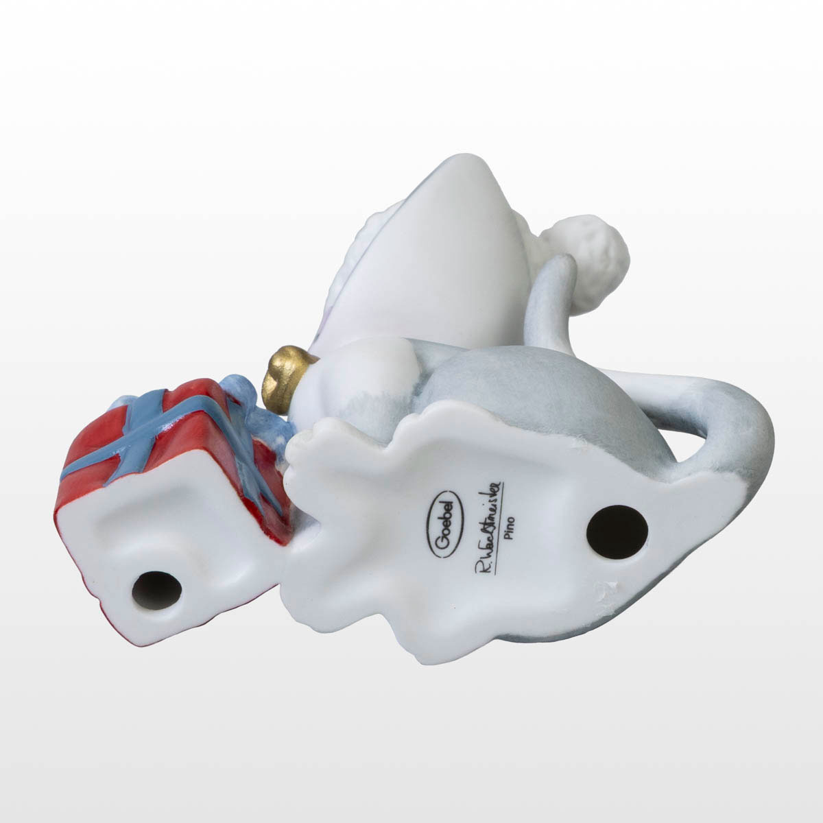 Porcelain figurine by Rosina Wachtmeister: Pino and his Santa Claus hat (bottom view)